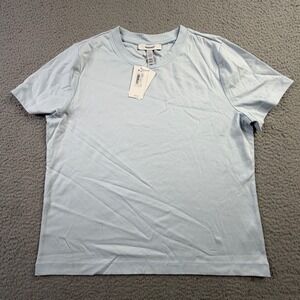 Spanx Cool Cotton Crewneck Tee Sky Blue Short Sleeve T-Shirt 21300R Large NWT